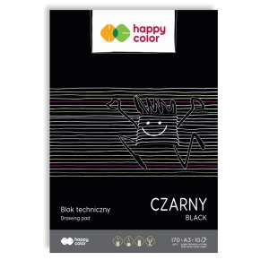 Blok techniczny HAPPY COLOR A3 170g. 10 arkuszy - czarny