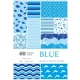 Blok kreatywny zeszyt papierów HAPPY COLOR z motywami - Blue  A4, 15 ark. 80g