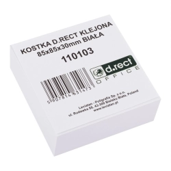 Karteczki D.RECT kostka papierowa 85x85x30mm klejona - biała