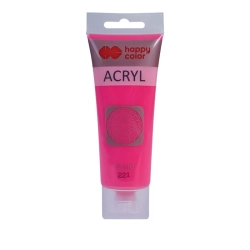 Farba akrylowa HAPPY COLOR 75ml. tuba - różowy fluo 221-543154