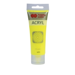Farba akrylowa HAPPY COLOR 75ml. tuba - żółta flou 101-543163
