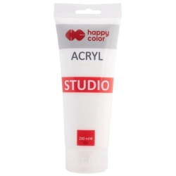 Farba akrylowa HAPPY COLOR Studio 200ml. - biała cynkowa