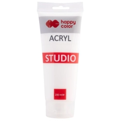 Farba akrylowa HAPPY COLOR Studio 200ml. - biała tytanowa