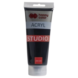 Farba akrylowa HAPPY COLOR Studio 200ml. - czarny lampowy