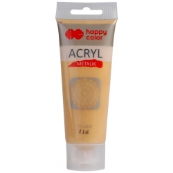 Farba akrylowa HAPPY COLOR 75ml. tuba - złoto delikatne metaliczna
