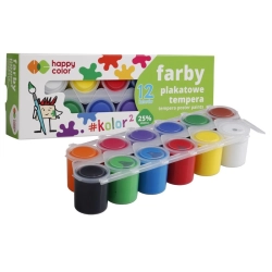 Farba plakatowa HAPPY COLOR TEMPERA 12kol x25ml HA 3310 0025-K12-543187