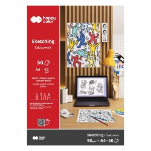 Szkicownik artystyczny HAPPY COLOR A4 90g. 25 arkuszy Młody Artysta