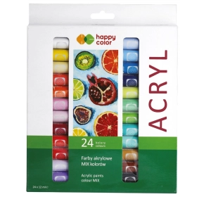 Farba akrylowa HAPPY COLOR 12ml. zestaw 24 kolory