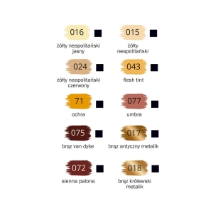Farba akrylowa HAPPY COLOR 12ml. zestaw 10 kolorów - odcienie brązowego-293254