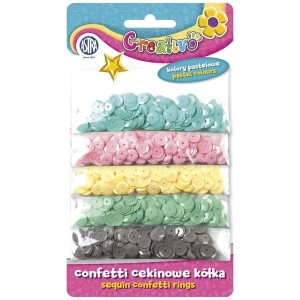 Cekiny ASTRA Creativo 1000szt. Blister - mix 5 kolorów pastelowych