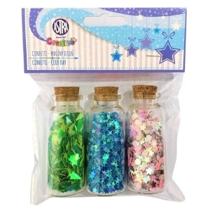 Cekiny ASTRA Confetti 3x10g buteleczki szklane - Mroźny dzień