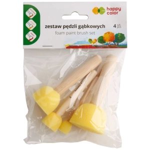 Pędzel HAPPY COLOR gąbkowy mix 4 wielkości