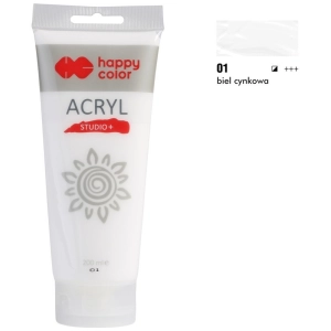 Farba akrylowa HAPPY COLOR Studio 200ml. - biała cynkowa-293565