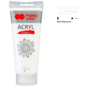 Farba akrylowa HAPPY COLOR Studio 200ml. - biała tytanowa-293571