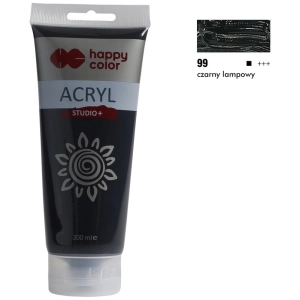 Farba akrylowa HAPPY COLOR Studio 200ml. - czarny lampowy-293577