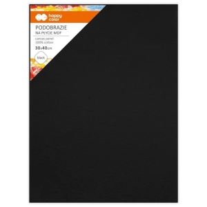 Podobrazie bawełniane impregnowane HAPPY COLOR - czarne 30x40cm MDF 4mm