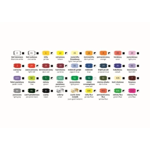 Farba akrylowa HAPPY COLOR 12ml. zestaw 36 kolorów-293730