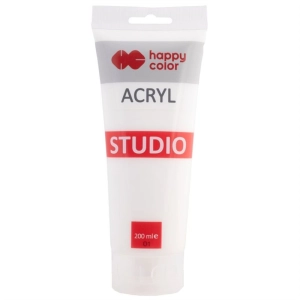 Farba akrylowa HAPPY COLOR Studio 200ml. - biała cynkowa