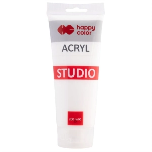 Farba akrylowa HAPPY COLOR Studio 200ml. - biała tytanowa