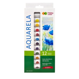 Farba akwarelowa HAPPY COLOR Studio 12ml. op.12 kolorów w tubce