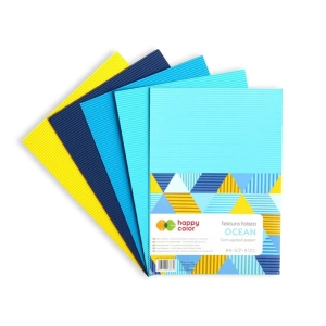Tektura falista HAPPY COLOR A4 op.5 arkuszy - ocean