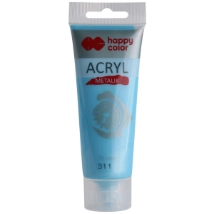 Farba akrylowa HAPPY COLOR 75ml. tuba - niebieski Tiffany metalik