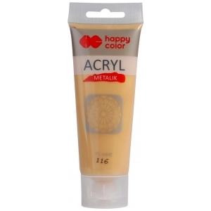 Farba akrylowa HAPPY COLOR 75ml. tuba - złoto delikatne metaliczna
