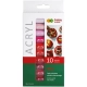 Farba akrylowa HAPPY COLOR 12ml. zestaw 10 kolorów - odcienie czerwonego
