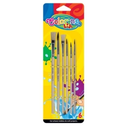 Zestaw pędzli szkolnych pędzel COLORINO blister kpl.6