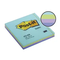 Karteczki POST-IT tęczowy 654RB 76x76 morski