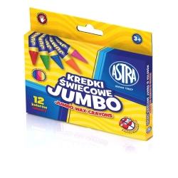 Kredki ASTRA świecowe 12 kolorów - jumbo