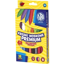 Kredki ASTRA woskowe 18 kolorów