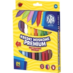 Kredki ASTRA woskowe 24 kolorów