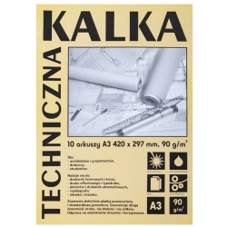 Kalka techniczna kreślarska KOH-I-NOOR A3 90g/m2 10 arkuszy