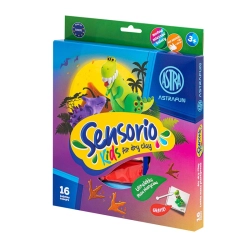 Masa plastyczna ASTRA Dinozaury Sensorio Kids - 16 kolorów