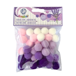 Pompony dekoracyjne ASTRA 20 mm - lawendowe pole