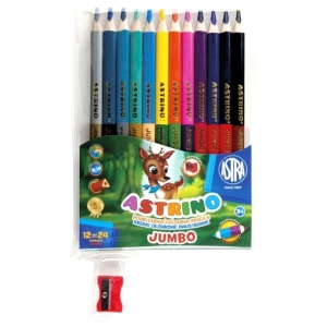 Kredki ASTRINO ołówkowe 12 = 24 kolory - dwustronne-294384