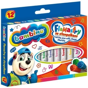 Flamastry BAMBINO 12 kolorów - ze stempelkami