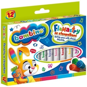 Flamastry BAMBINO 12 kolorów - ze stempelkami-294403