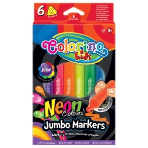 Flamastry COLORINO 6 kolorów trójkątne neonowe