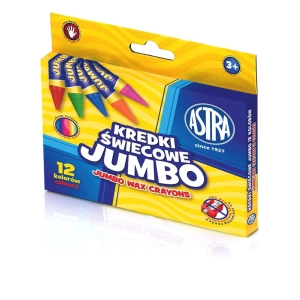 Kredki ASTRA świecowe 12 kolorów - jumbo