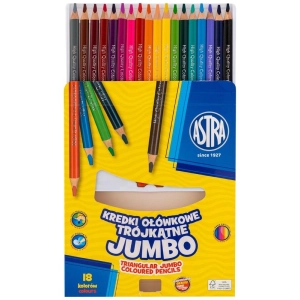 Kredki ASTRA ołówkowe 18 kolorów - jumbo + temperówka-294745