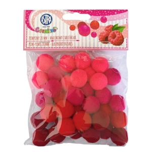 Pompony dekoracyjne ASTRA 20 mm - malinowy chruśniak
