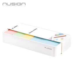 Karteczki samoprzylepne NUSIGN ENS116 w pudełku plastikowym 4 kolory x 150 karteczek