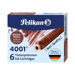 Naboje do piór PELIKAN krótkie - brązowe-685639