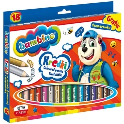 Kredki BAMBINO 18kol. w drewnie 15 cm   temperówka-631249