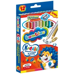 Kredki BAMBINO w drewnie 12 kolorów - grube-302450