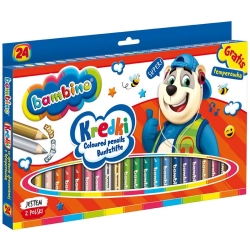 Kredki BAMBINO w drewnie 24 kolory - grube-672474
