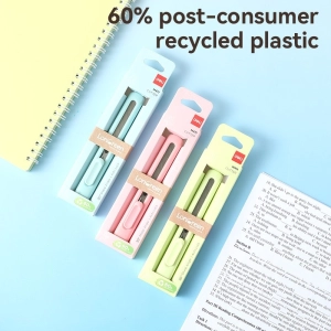 Nożyk biurowy DELI EM411 LonGreen ostrze łamane 9mm - niebieski-295250