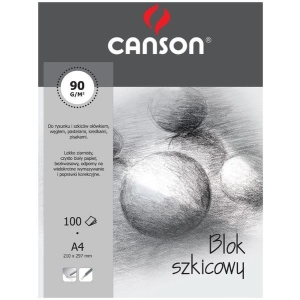 Szkicownik artystyczny CANSON A4 100 kartek 90g. Student Kule